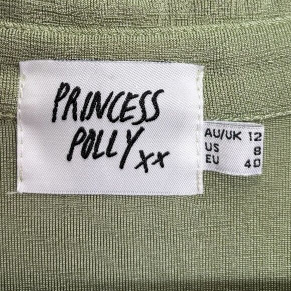 Princess Polly Green Button down Power of love mini dress size 8 - Picture 6 of 9